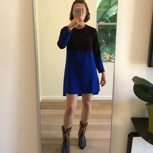 ZARA Colorblock Long Sleeve Dress S